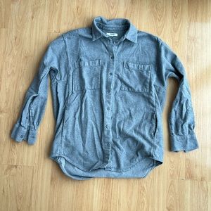 Madewell-Sunday Over shirt FlannelHeather Gray Long Sleeve Button up